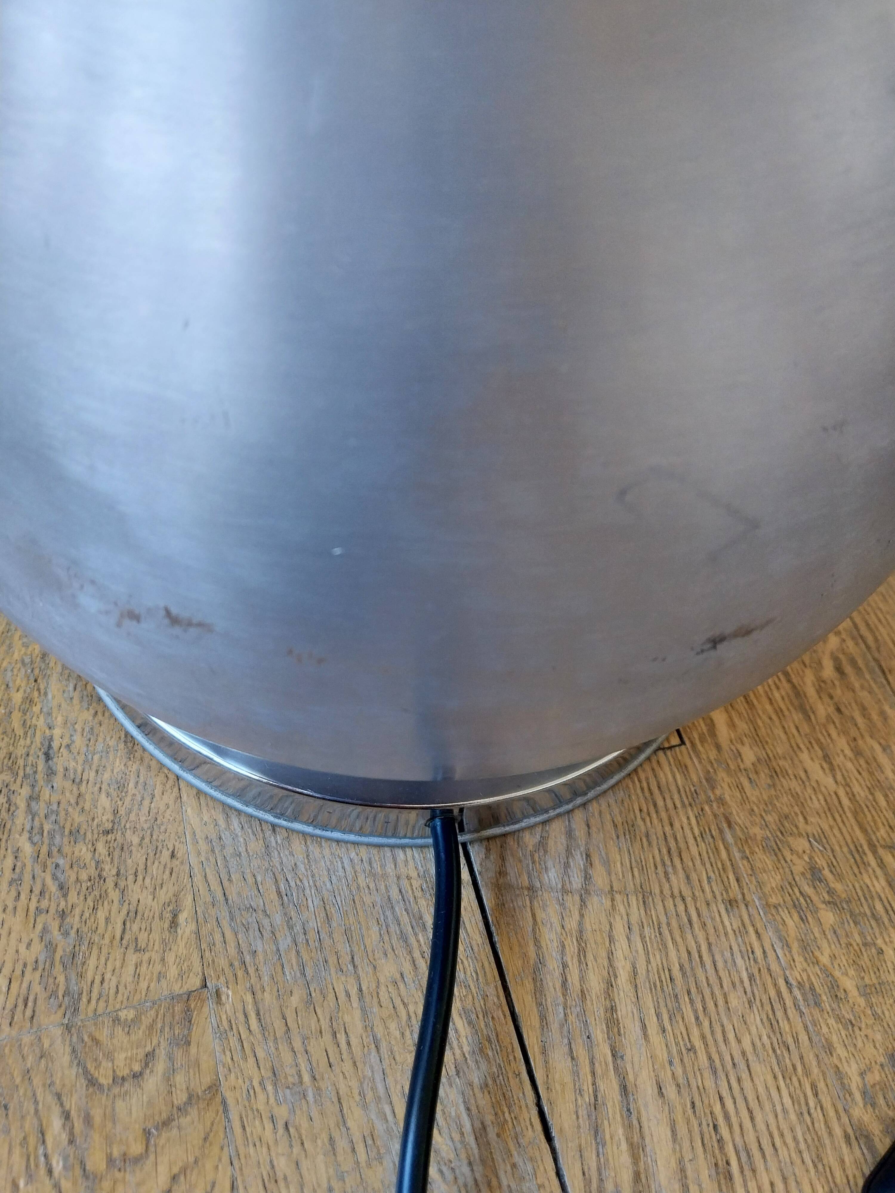 Lampe Bubble en aluminium brossé année 70