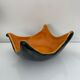 Cut handkerchief vintage ceramic two-tone free-form orange black