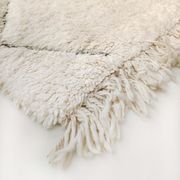 Tapis berbère marocain béni ouarain écru à losanges noirs gravés 295x213cm