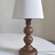1950s turned wood table lamp