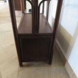 Vintage–Beautiful Bibus-Floor Shelf–Bookcase–Rattan Bamboo and Wood–1 Drawer and 2 Tiers