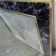 Mirror in brass and white veined black marble from the 70s