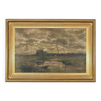 Oil on canvas, signed Cheret – Mid 19th century