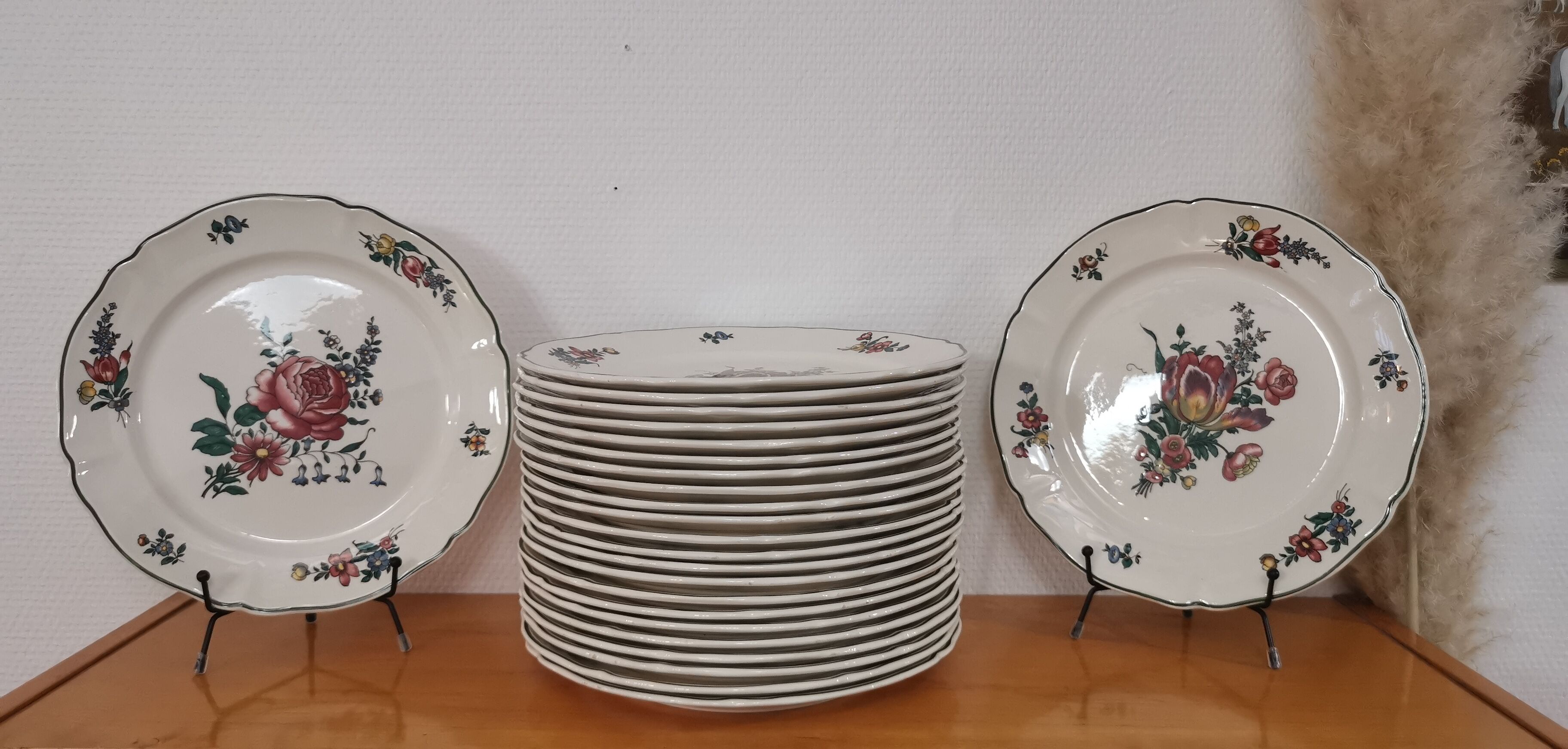 Set of 6 old flat ceramic plates VILLEROY and BOCH "Alt Strassburg"