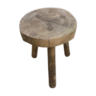 Wooden brutalist tripod stool