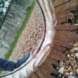 Vintage antique golden wooden sun mirror