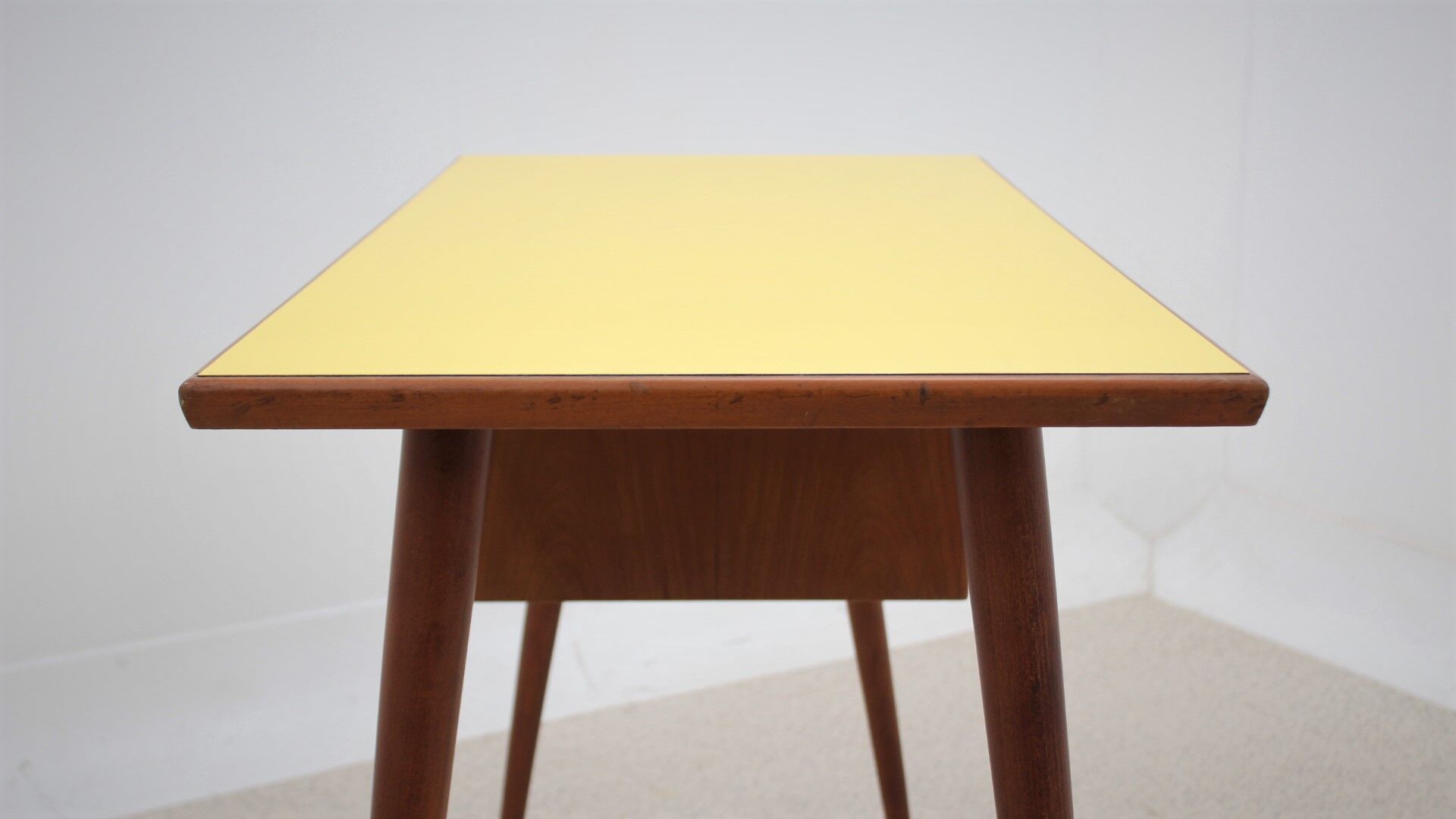 Mid century cherry wood desk with formica top