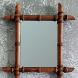 Wooden barber mirror imitation bamboo from the 20s