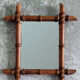 Wooden barber mirror imitation bamboo from the 20s