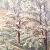 Oil painting on canvas cherry blossoms