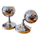 Appliques eyeball chrome la paire