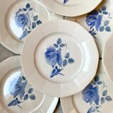 Old plates digoin pink blue