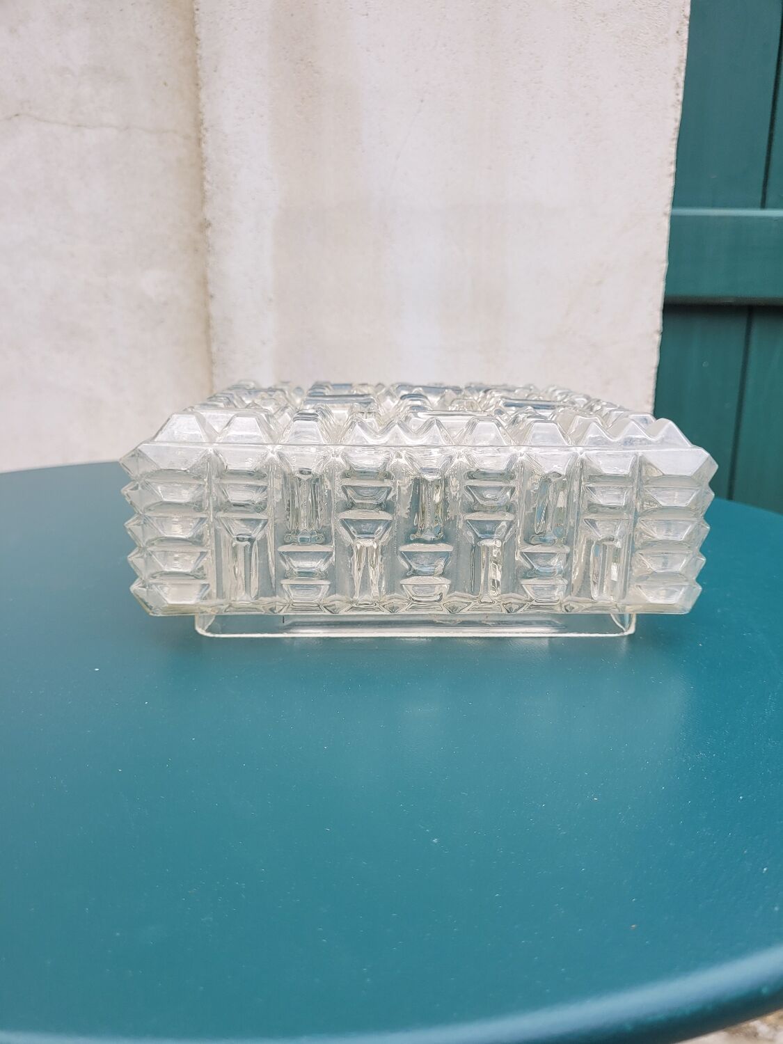 Square glass ceiling lamp