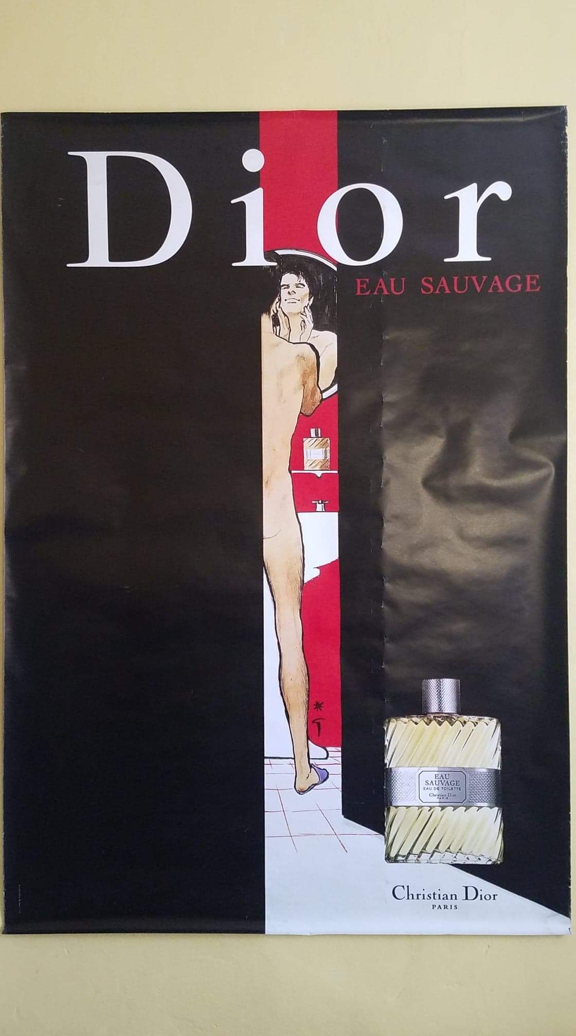 Poster René gruau eau sauvage Dior vintage pub original vogue louis 70