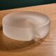 Empty ashtray pocket modernist design in satin molded pressed glass