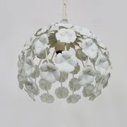 White metal floral pendant light. 1970s