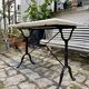 Bistro table in grey marble and black cast iron 100 x 60 cm