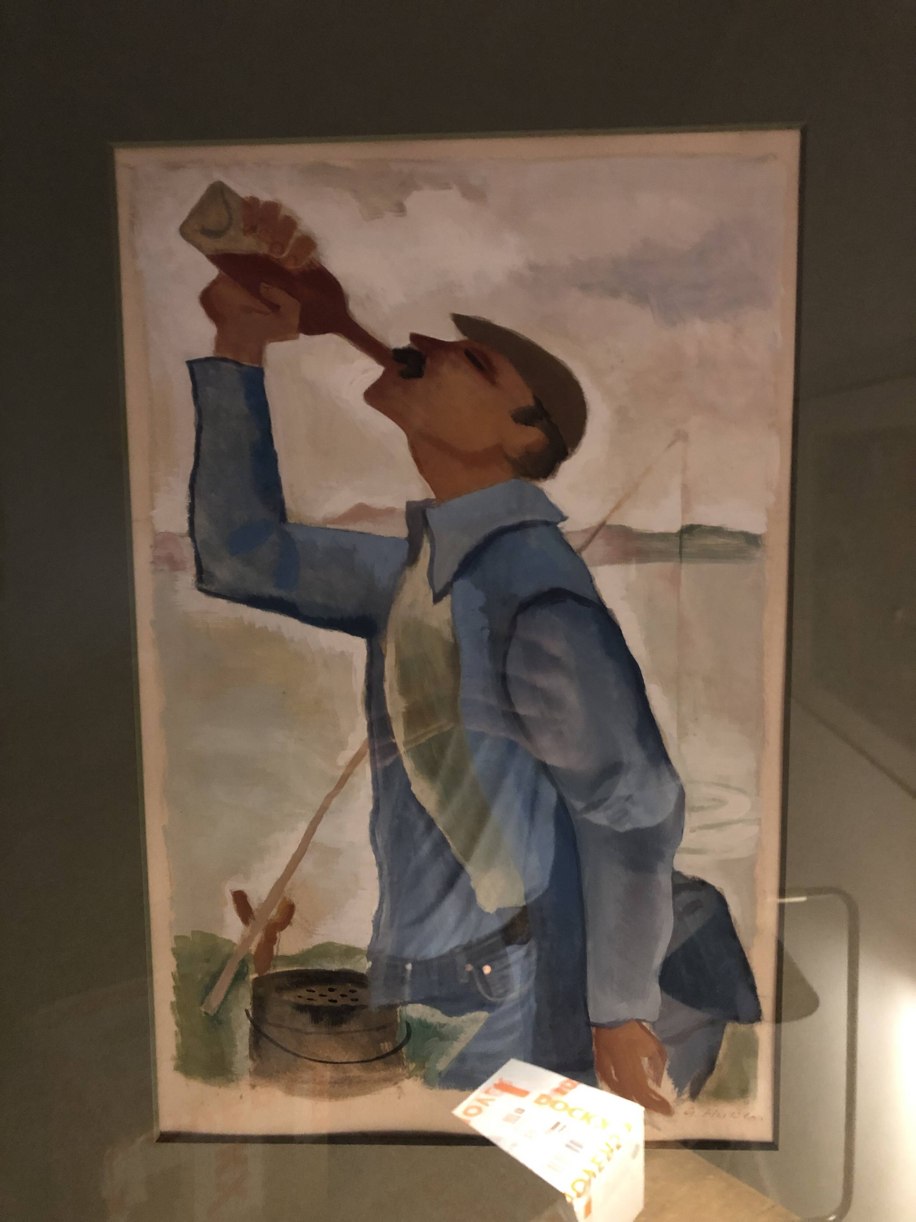 Watercolour "The Worker’s Break"