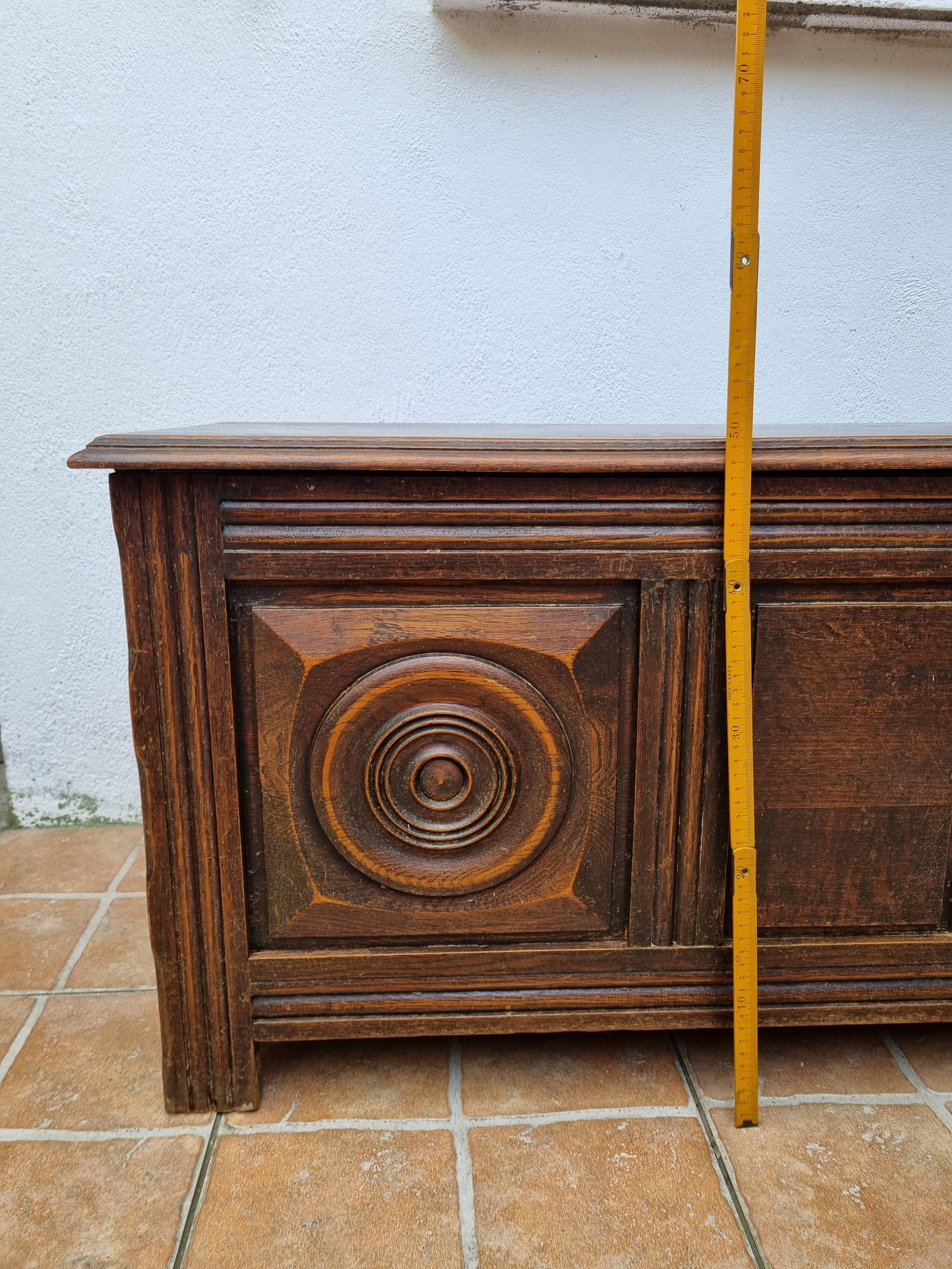 Basque bench chest in solid wood, 105 cm
