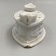 Inkwell late eighteenth early nineteenth white porcelain antique decoration