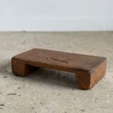 Mini Asian teak side stool blonde