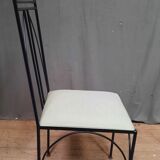 Series of 4 black metal chairs