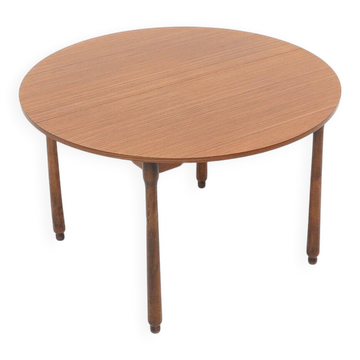 Plateau de table rond en teck, années 1960