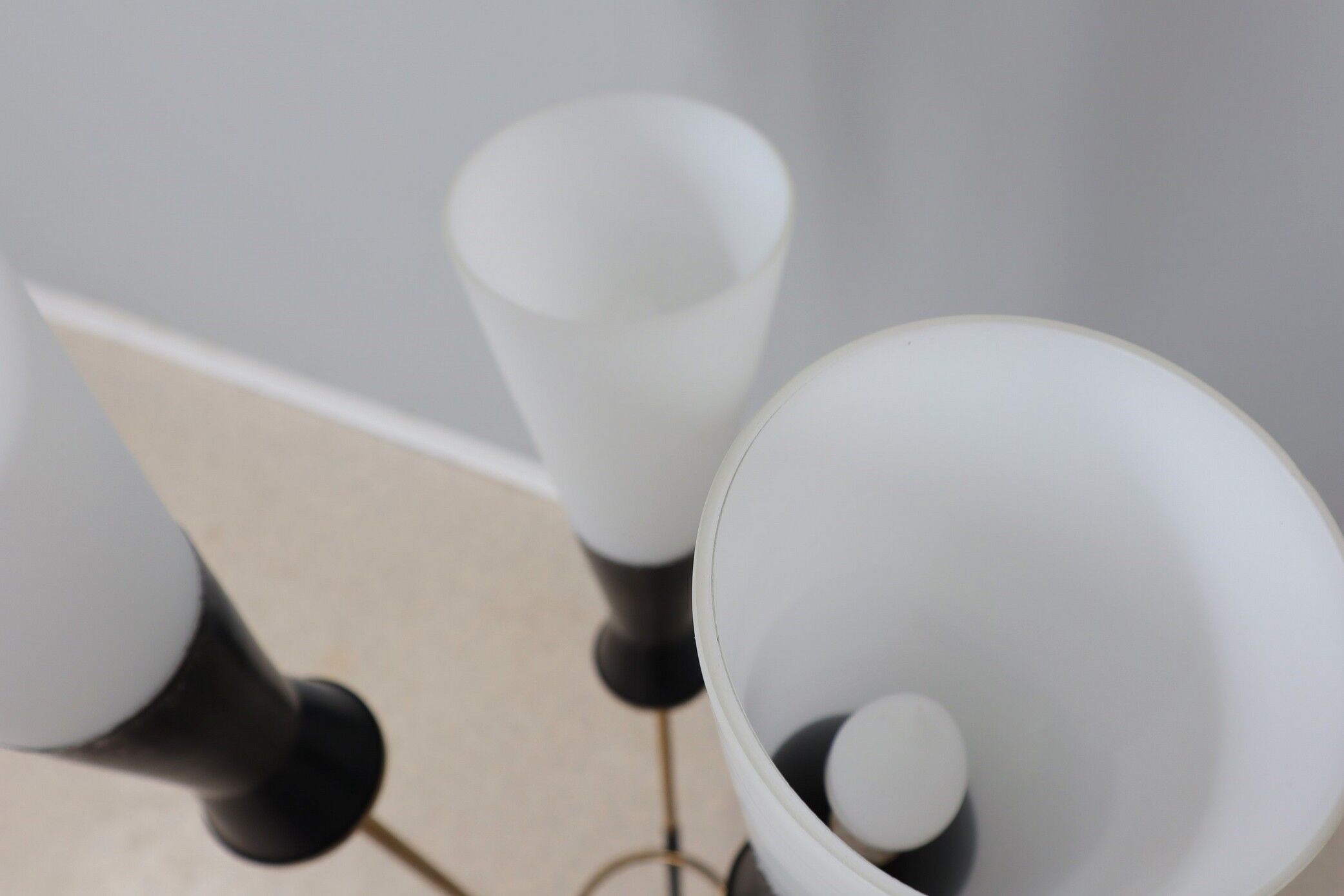 Mid century opaline glass floor lamp