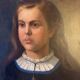 Oil on canvas portrait of a young girl, early 20th century