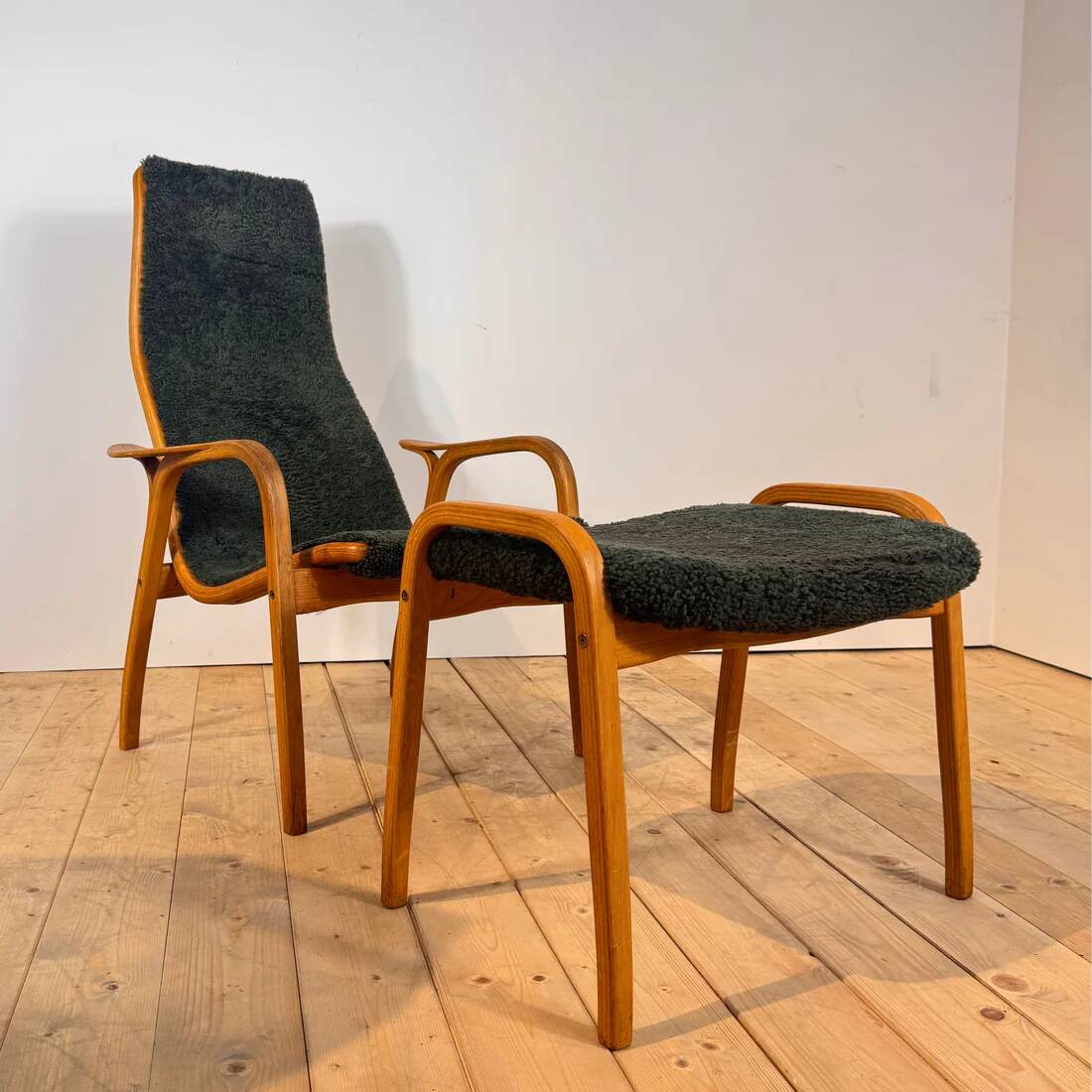 Lamino armchair in green by Yngve Ekström for Swedese, 1960