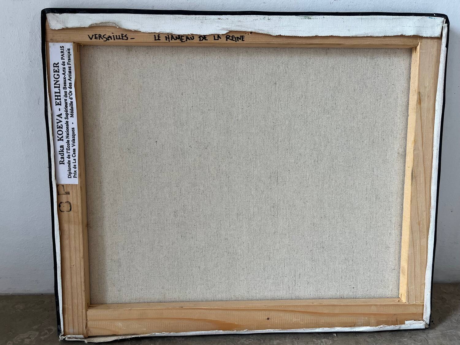 Painting "The Queen's Hamlet" - Versailles, signed