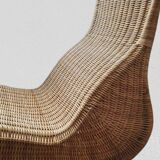 Chaises longues vintage "Karlskrona" en osier et bambou par Karl Malmvell pour Ikéa