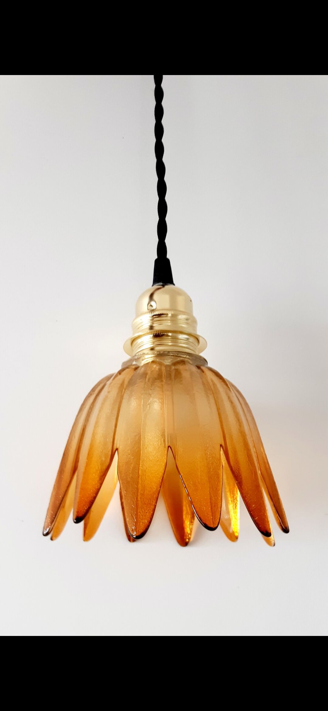 Amber vintage hand lamp