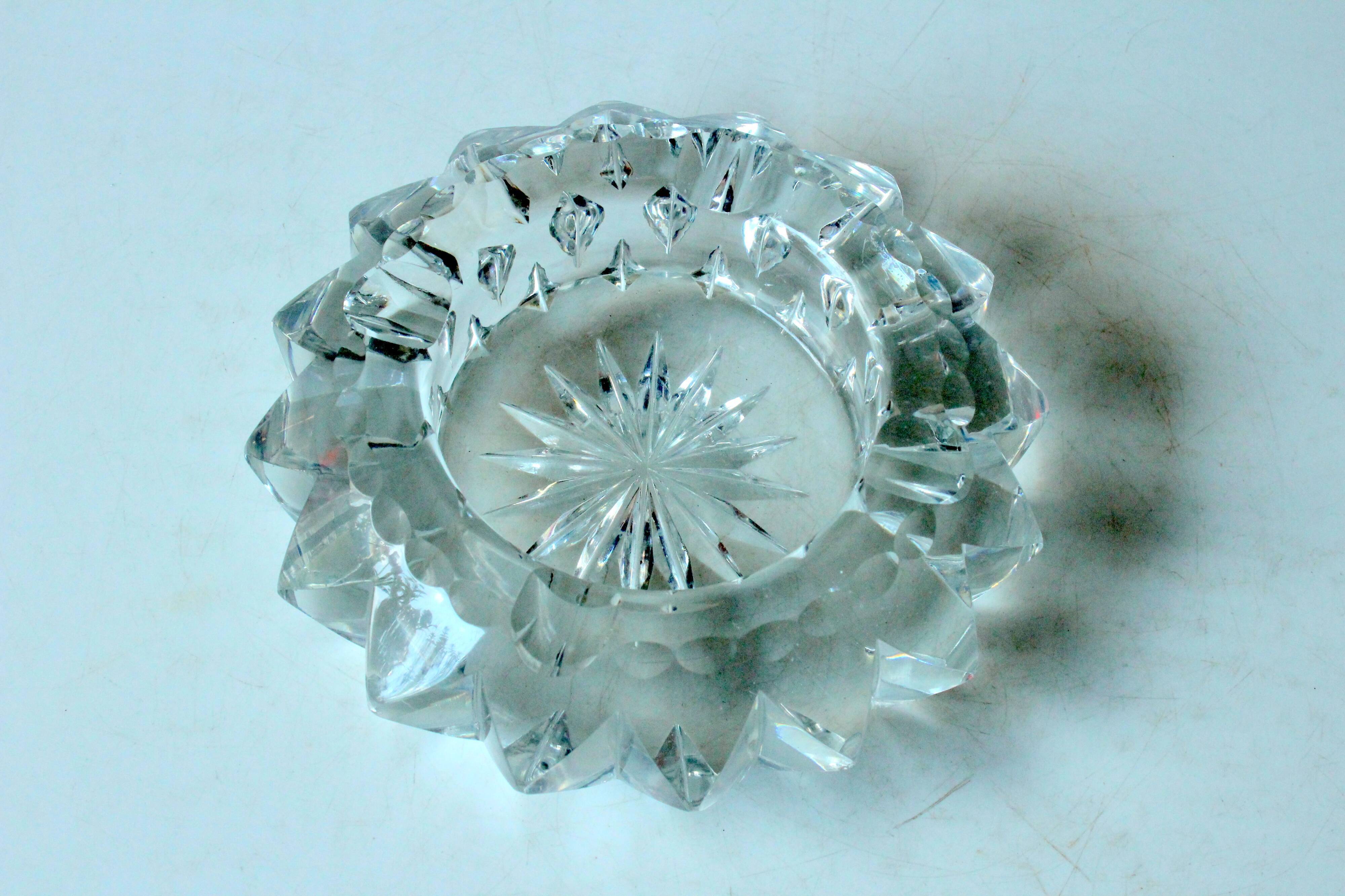 1970s vintage - lead crystal glass ashtray