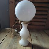 Original bedside desk lamp Base Marble White Globe opaline old vintage