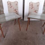 Ottoman duo Georges Tigien teak