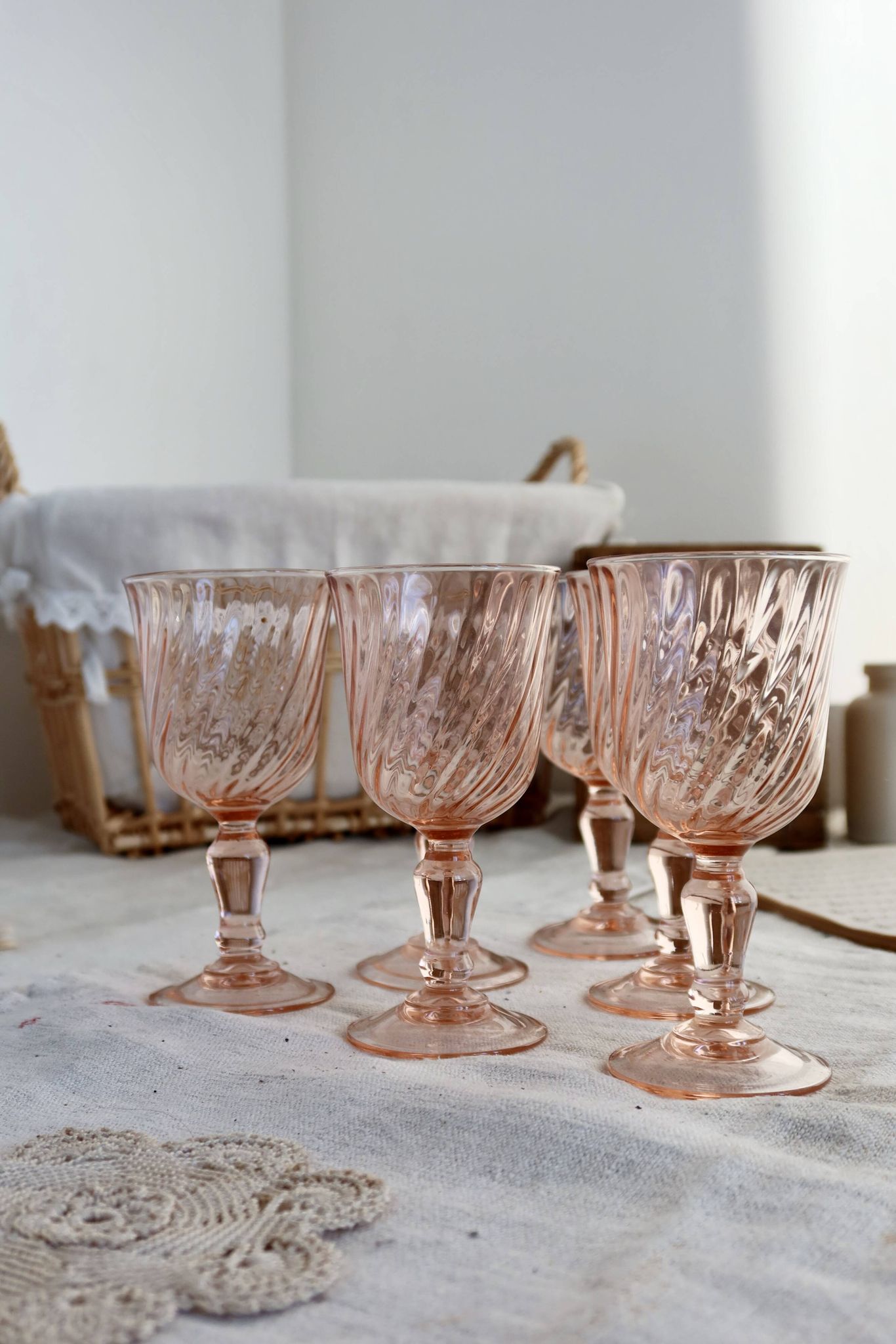 6 coupes à champagne vintage Luminarc Rosaline