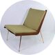 Fauteuil BOOMERANG  de P. HVIDT & NIELSEN, éd. original, restauré, 1950