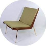 BOOMERANG ARMCHAIR by P. HVIDT & NIELSEN, ed. original, restored, 1950