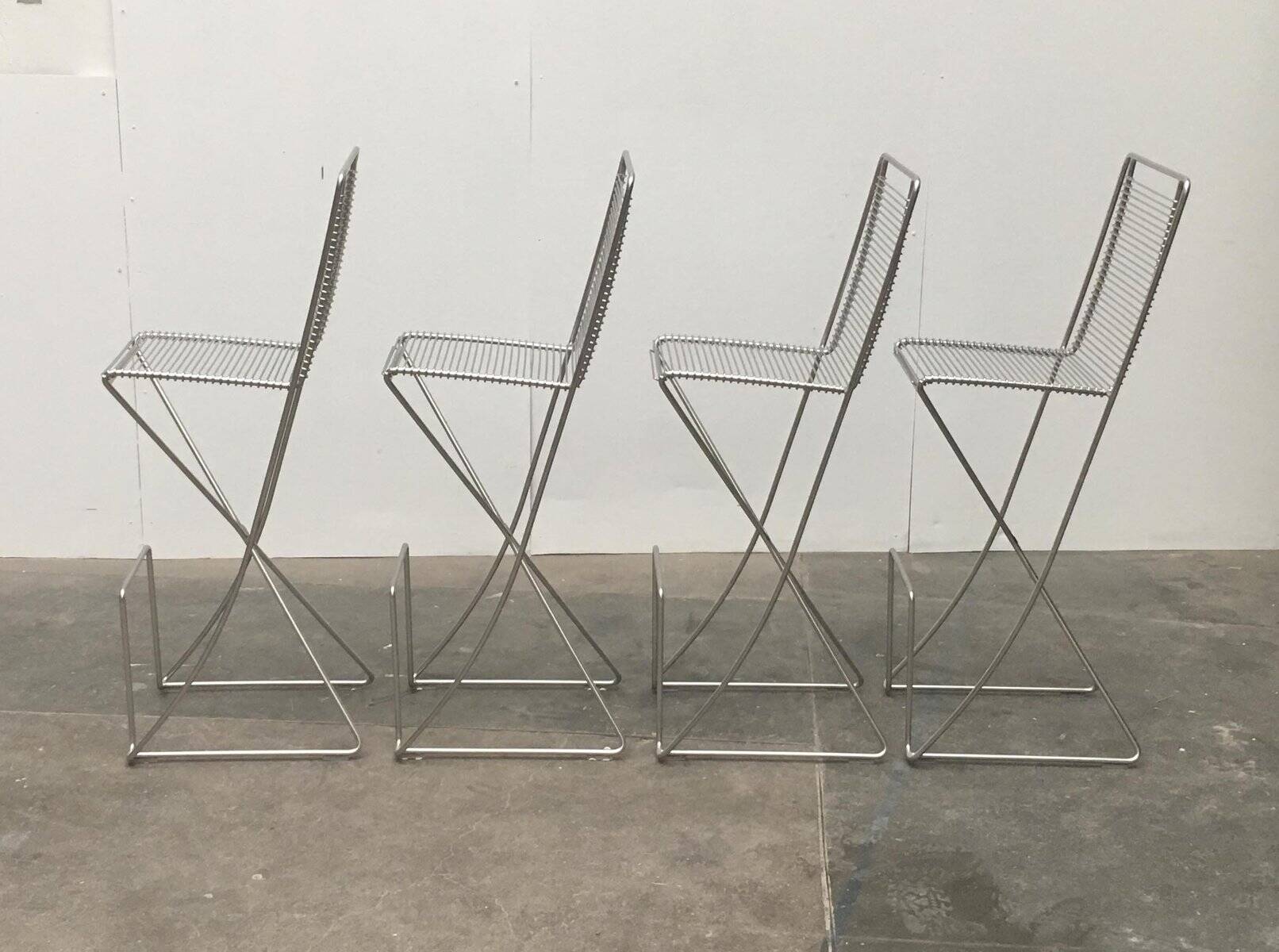 Kreuzschwinger Bar Stools 2nd Generation German by Till Behrens for Till Behrens Systeme, 2000s, set of 4