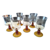 6 Luminarc water glasses or large wine glasses from the 70s