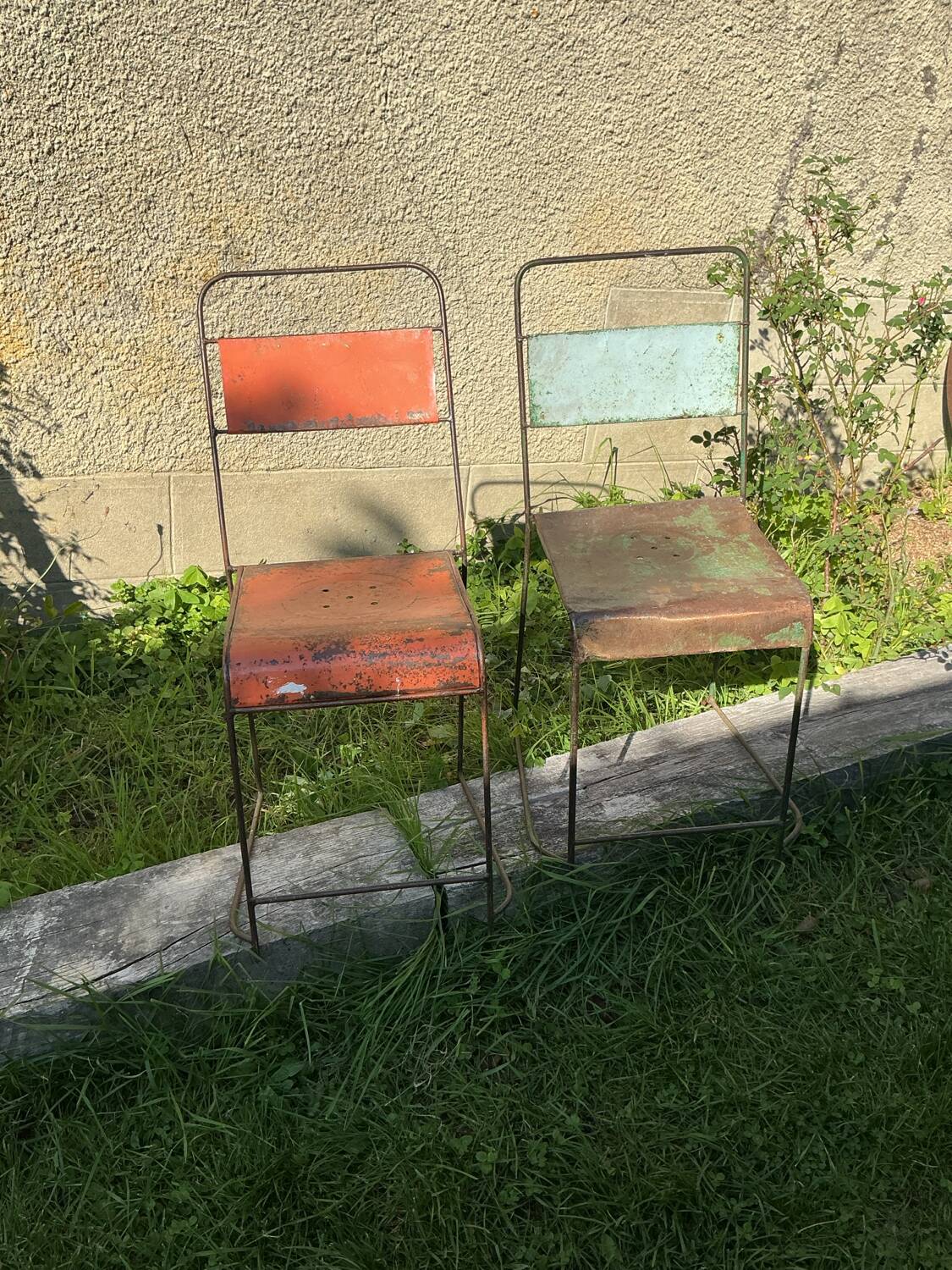 Paire chaises métal