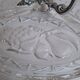 Art Deco Pressed Glass Divided Serving Dish with Alpaca Handle, 1930