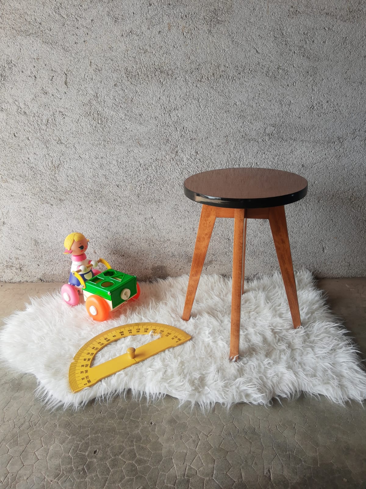 Round stool formica 50-60s vintage