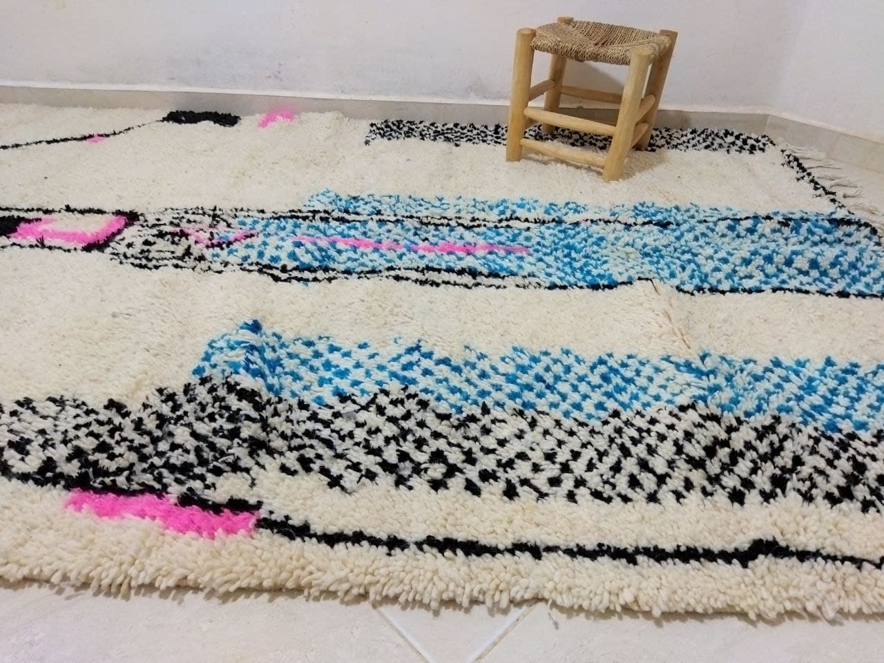 Tapis berbère marocain tribal coloré 255 x 158cm