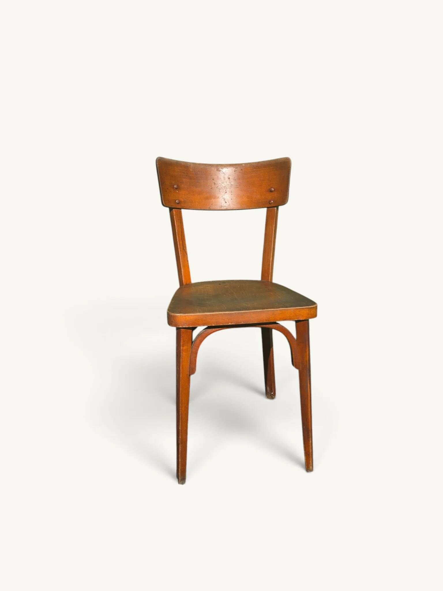 Chaise de billard ancienne Chevillotte en bois courbé