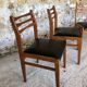 Set of 4 scandinavian chairs in blond teak and black skai 60s
