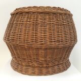 Xxl braided basket in wicker rattan