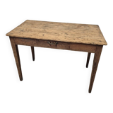 Table de ferme, bureau rustique en chêne massif et sapin, 1950