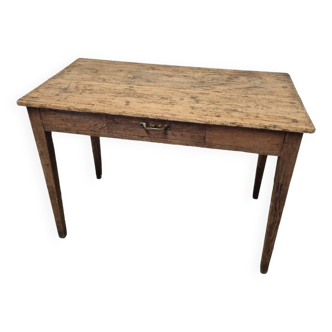 Rustic farmhouse table/desk in solid oak and antique fir 1950s